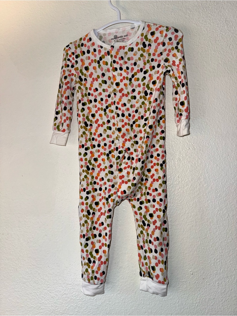 Magnetic Me White Multicolor Dot Modal Coverall
